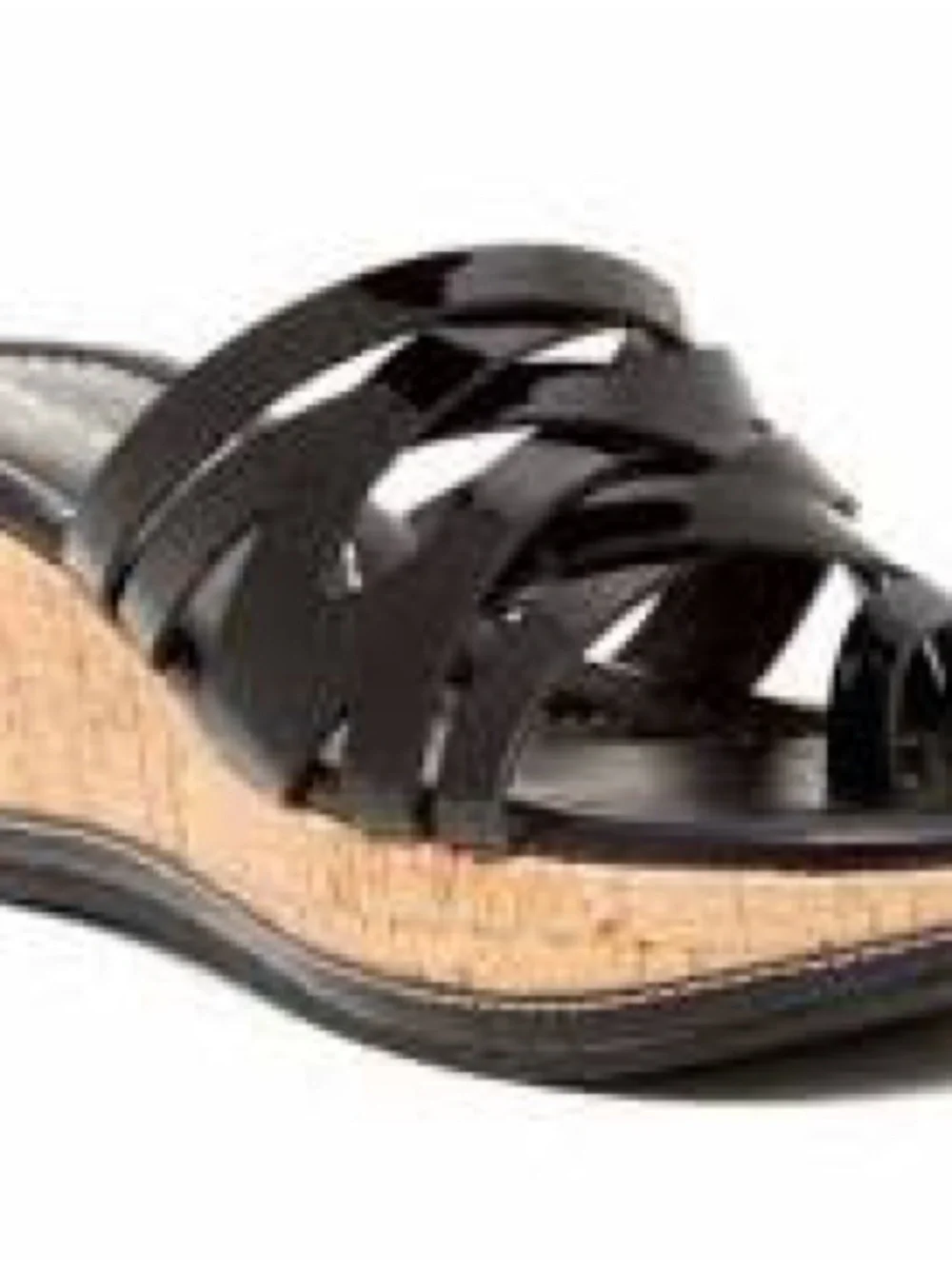 ✨NWOB✨ Donald Pliner Black Patent Leather Cork Wedge Sandals